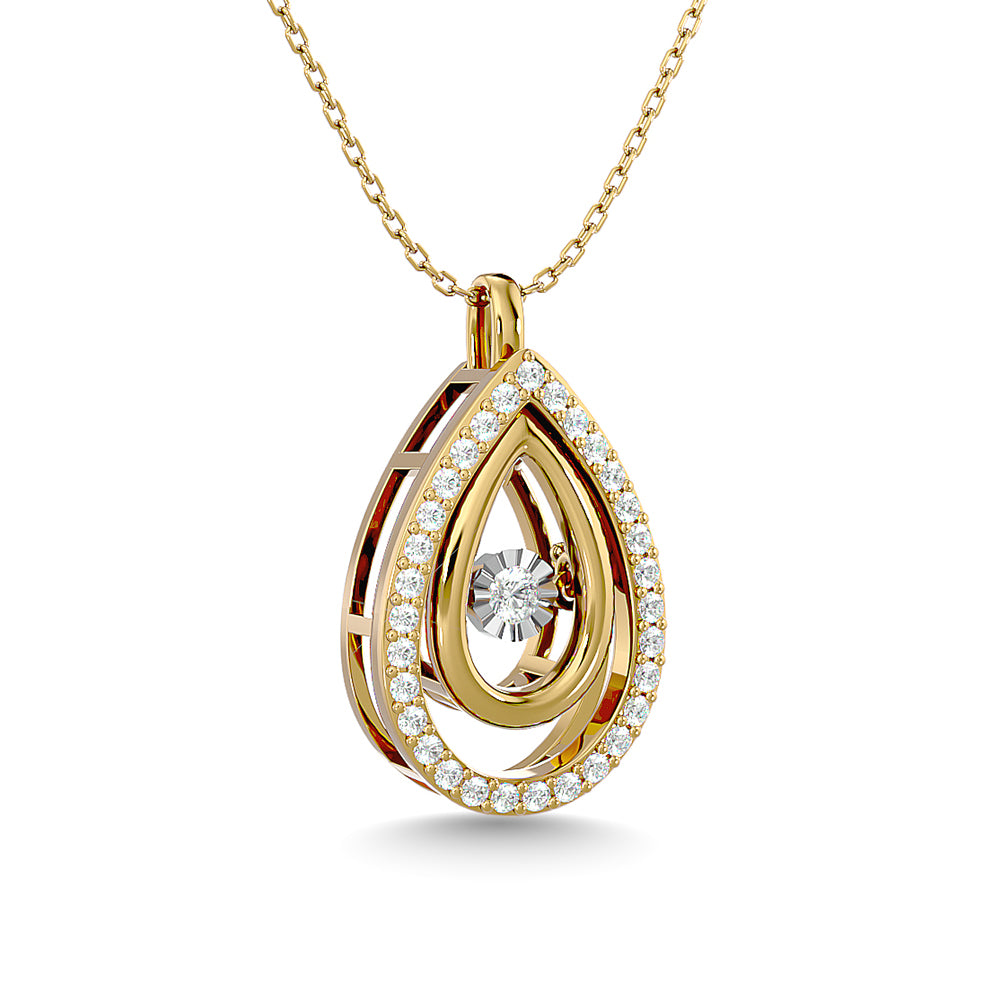 Diamond 1/4 Ct.Tw. Pear Shape Pendant In 14K Yellow Gold