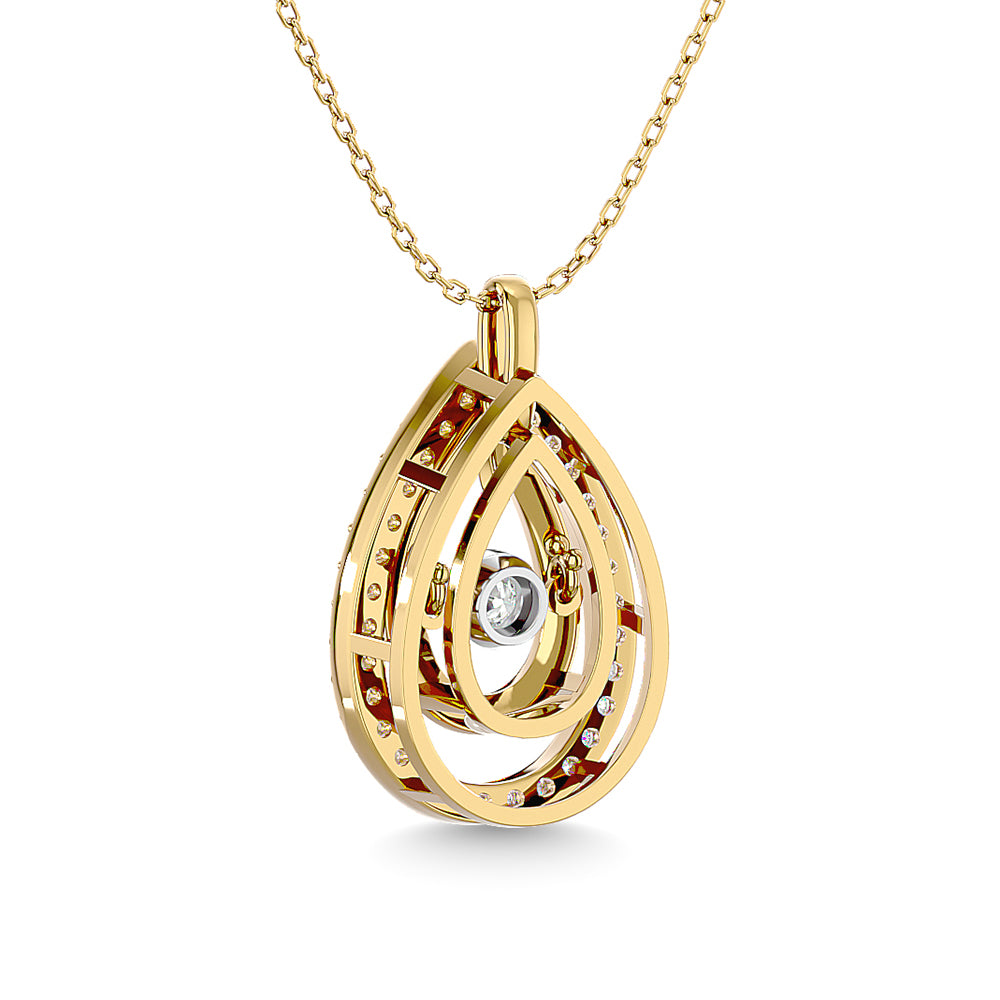 Diamond 1/4 Ct.Tw. Pear Shape Pendant In 14K Yellow Gold