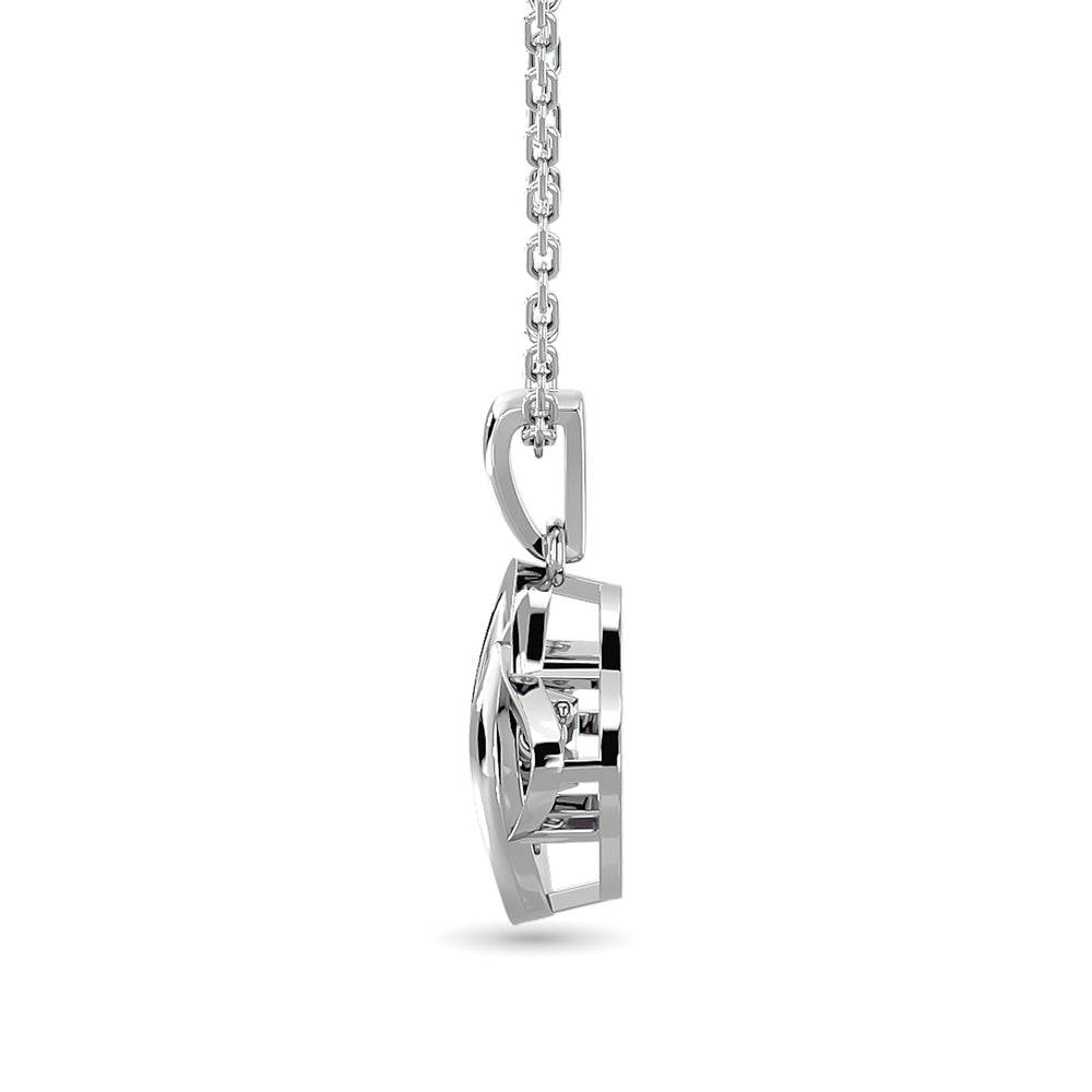 Diamond Shimmering Pendant 1/20 Ct Tw In Sterling Silver