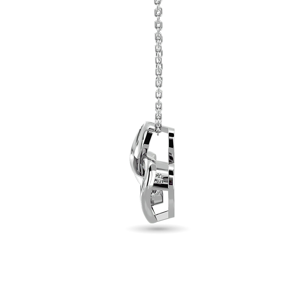 Diamond Shimmering Heart Pendant 1/20 Ct Tw In Sterling Silver