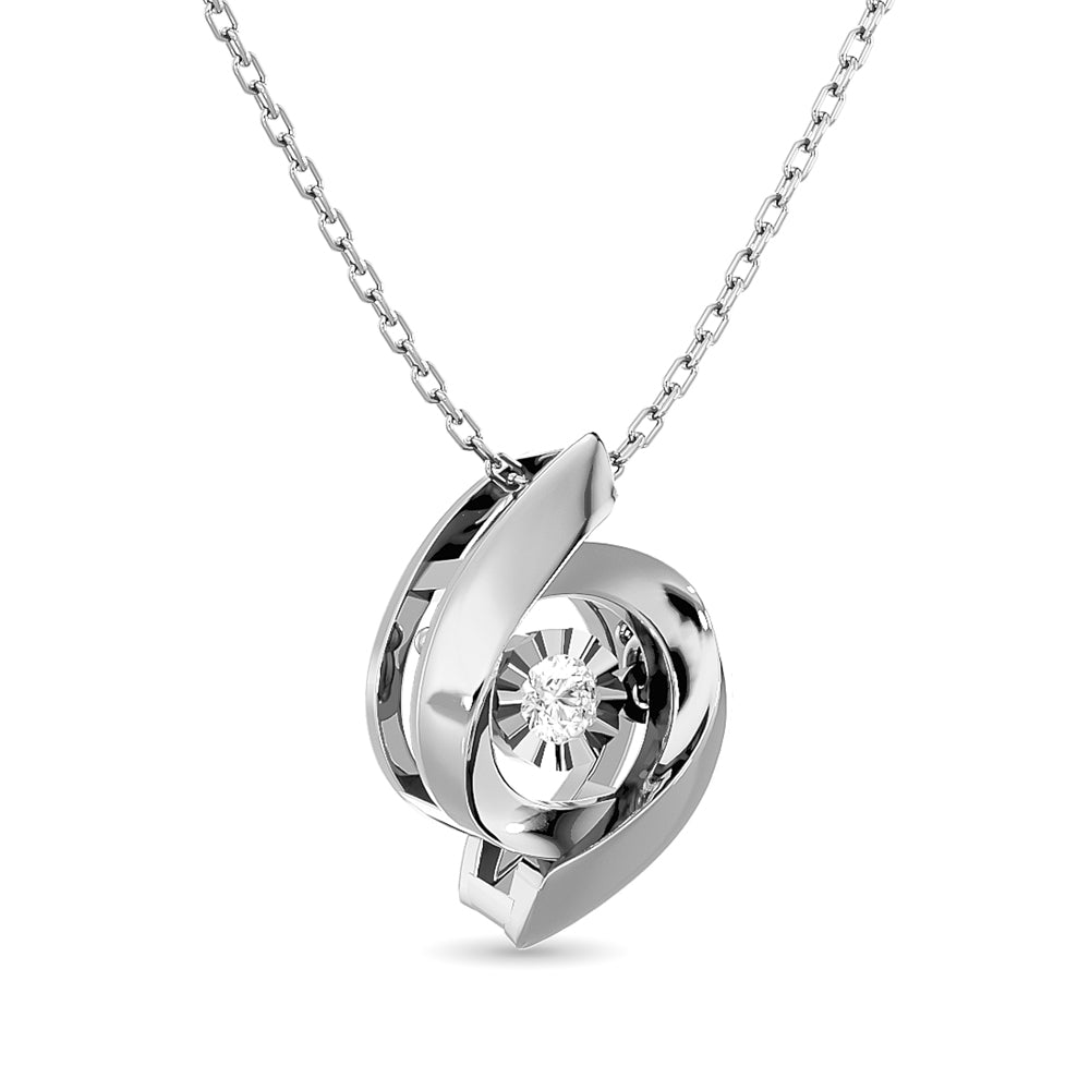Diamond Shimmering Pendant 1/20 ct tw in Sterling Silver