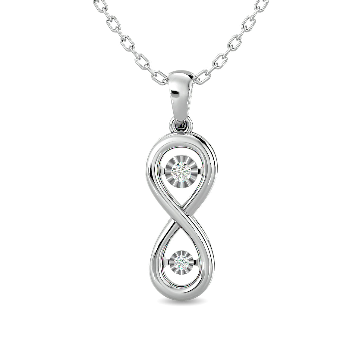 Diamond 1/20 Ct Tw Infinity Pendant In Sterling Silver