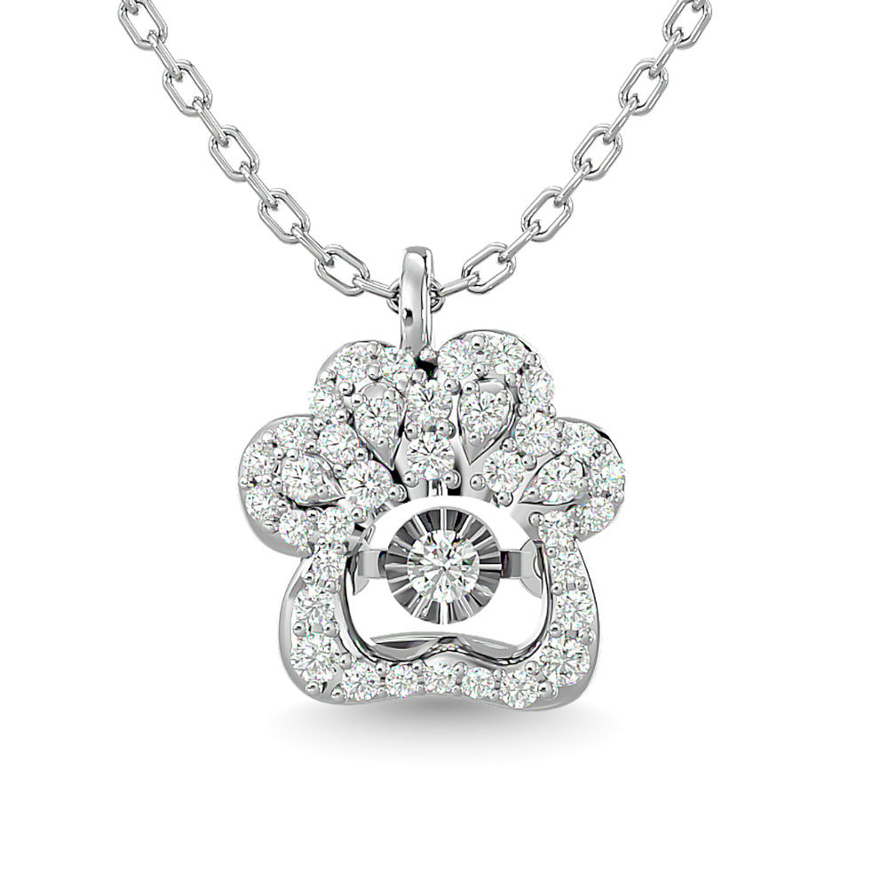 Diamond 1/20 Ct.Tw. Fashion Pendant In 925 Silver