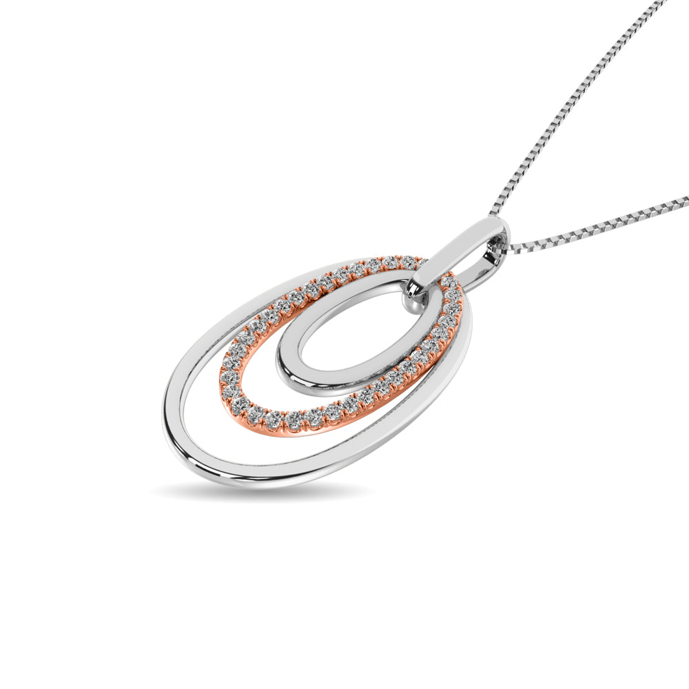 Diamond 1/5 Ct Tw Fashion Pendant In 14K Two Tone Gold
