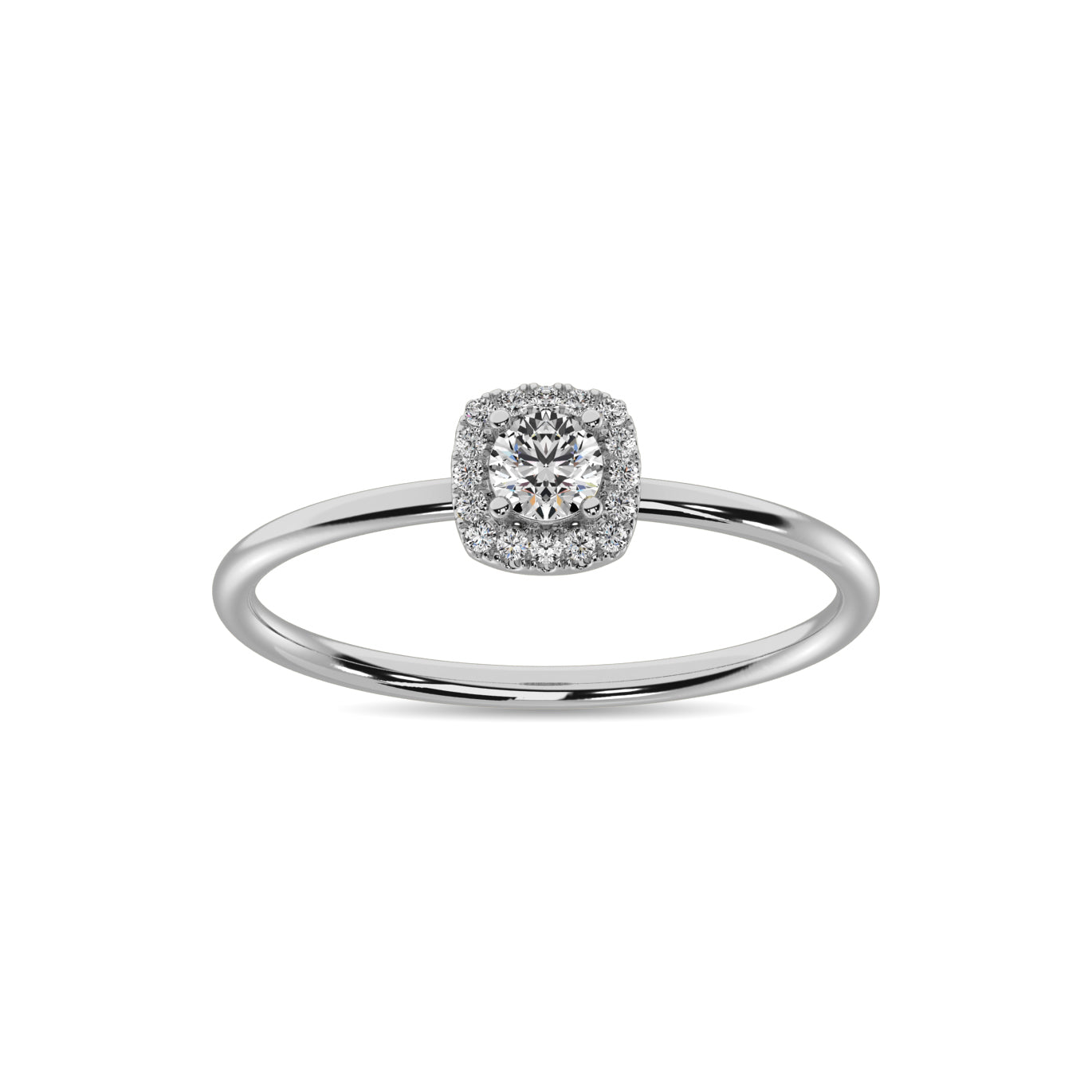 Diamond 1/5 Ct Tw Round Cut Fashion Ring In 10K White Gold