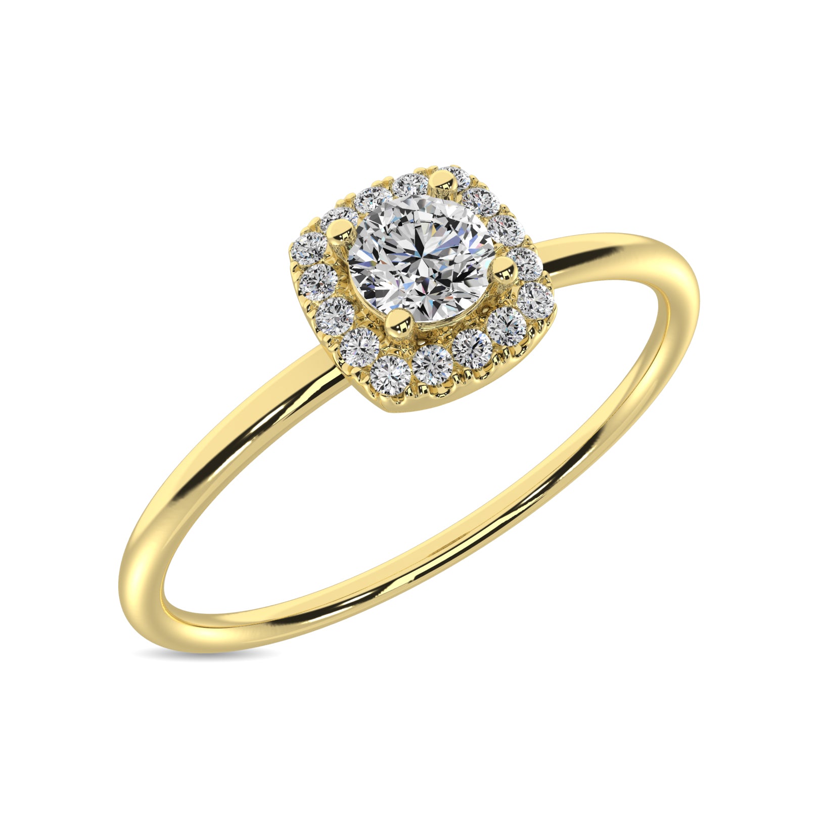 Diamond 1/5 Ct Tw Round Cut Fashion Ring In 10K Yellow Gold