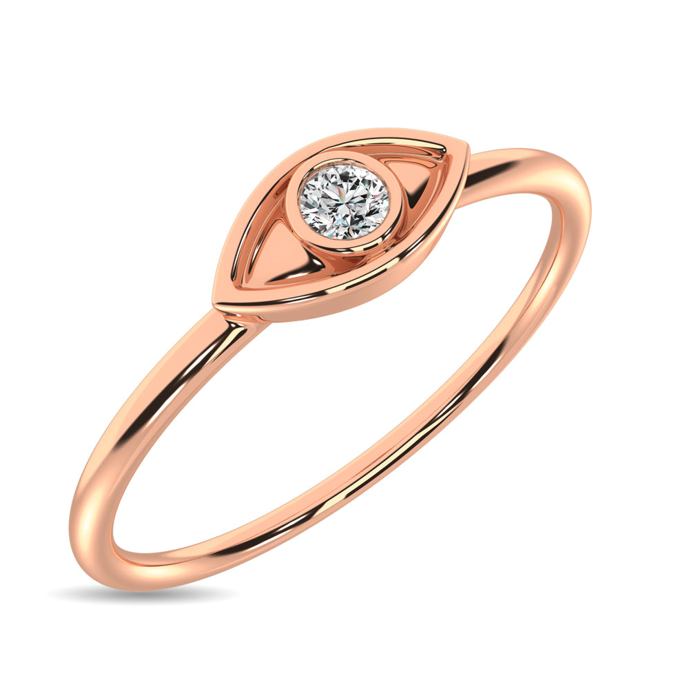 Diamond 1/20 Ct Tw Eye Ring In 10K Rose Gold