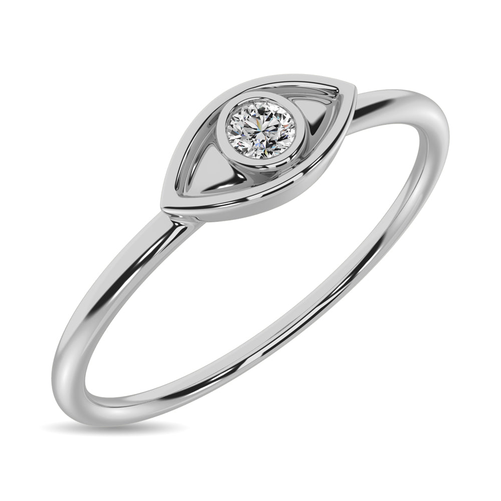Diamond 1/20 Ct Tw Eye Ring In 10K White Gold