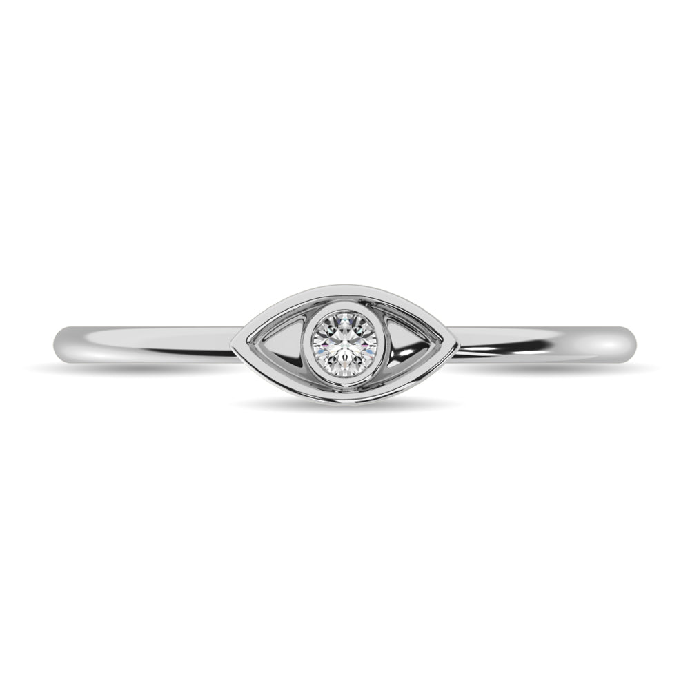 Diamond 1/20 Ct Tw Eye Ring In 10K White Gold