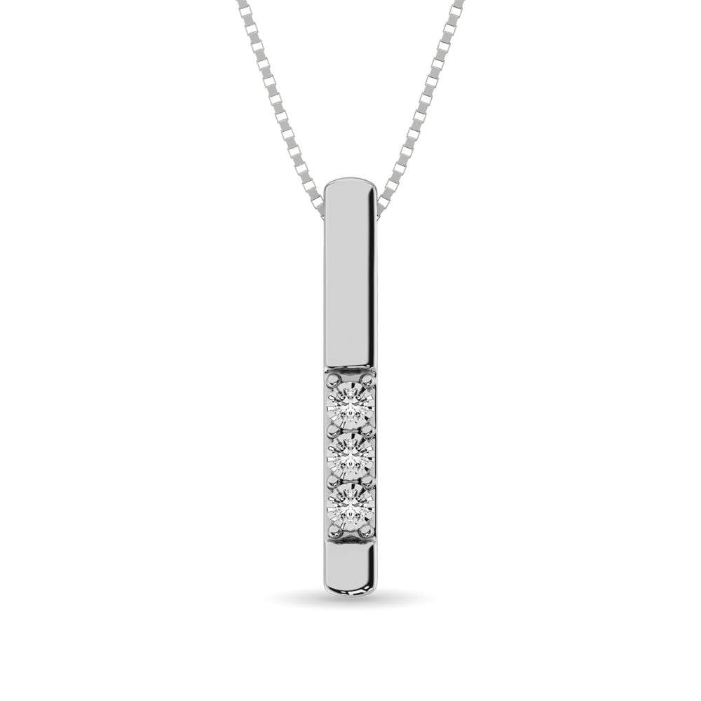 Diamond 1/20 Ct Tw Triology Pendant In 10K White Gold