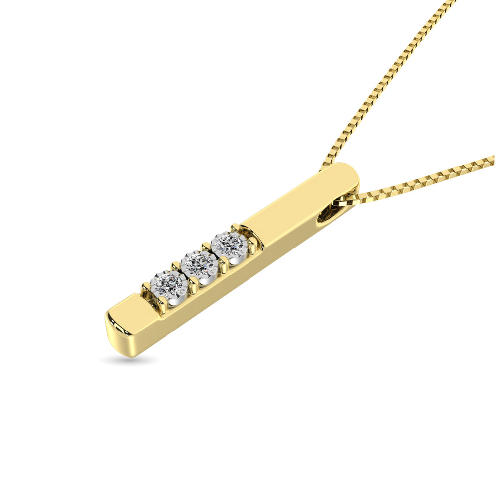 Diamond 1/20 Ct Tw Triology Pendant In 10K Yellow Gold