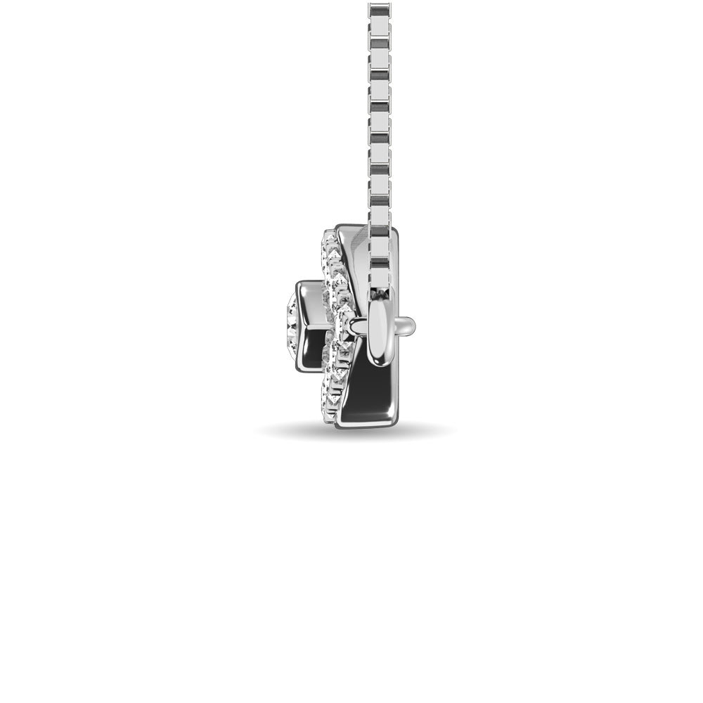 Diamond 1/10 Ct Tw Round Cut Fashion Necklace In 10K White Gold