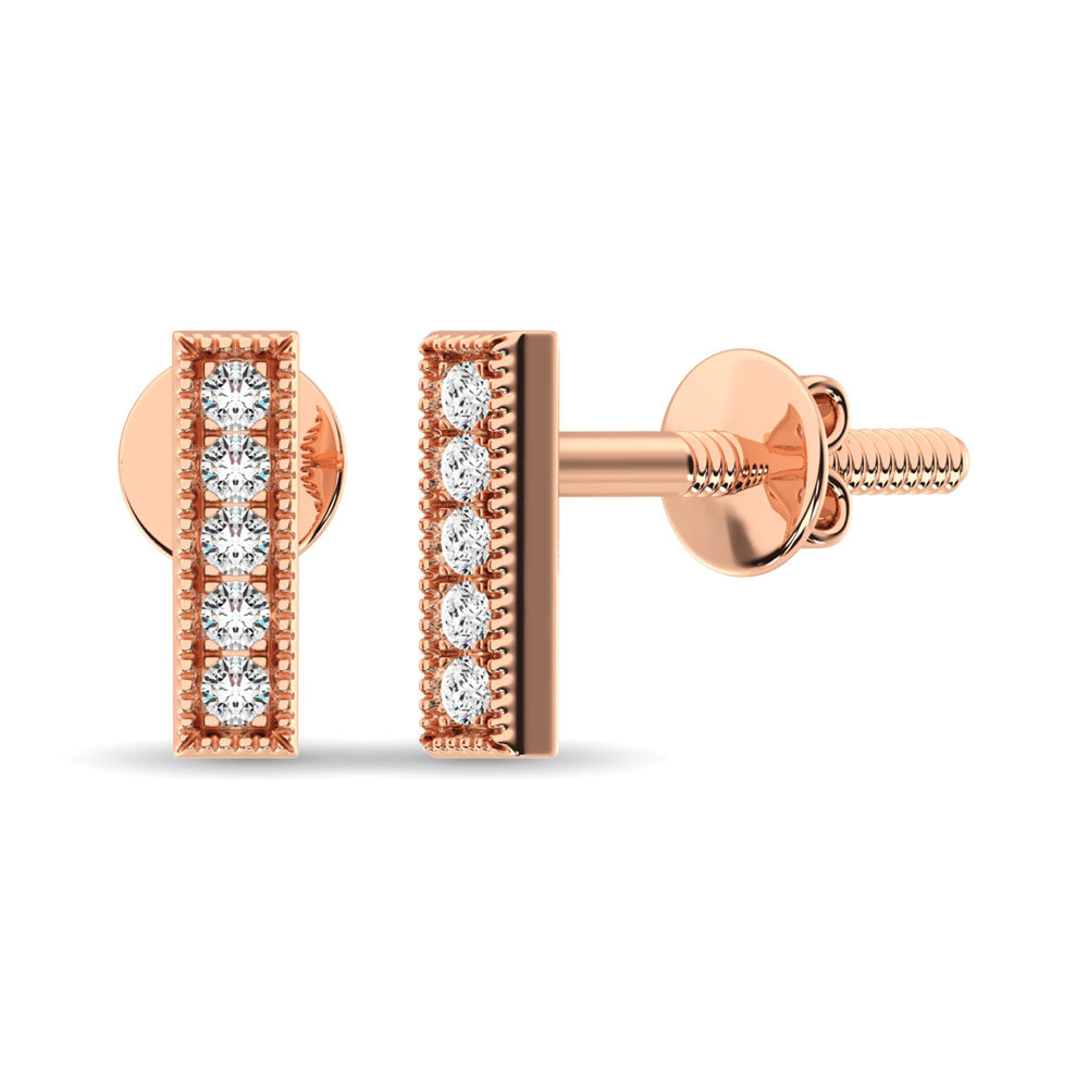 Diamond 1/20 Ct Tw Fashion Earrings  In 10K Rose Gold