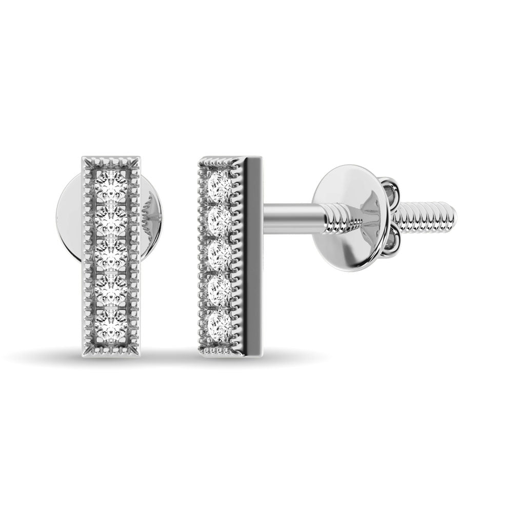 Diamond 1/20 Ct Tw Fashion Earrings  In 10K White Gold