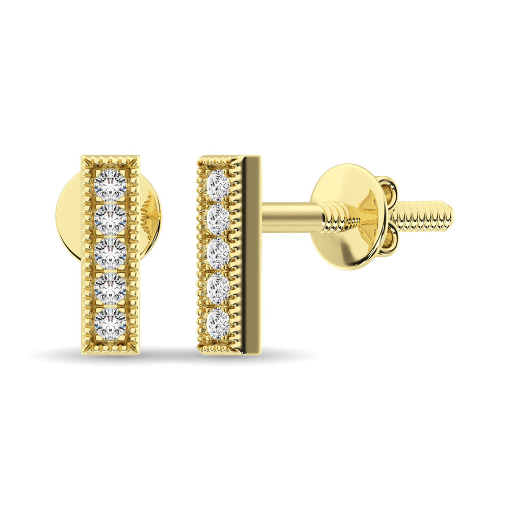 Diamond 1/20 Ct Tw Fashion Earrings  In 10K Yellow Gold