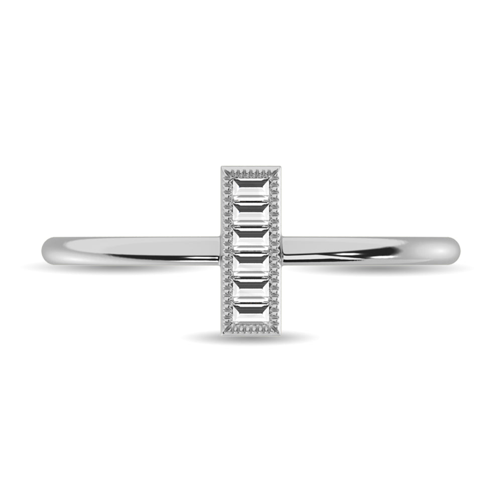Diamond 1/20 Ct Tw Baguette Cut Fashion Ring In 10K White Gold
