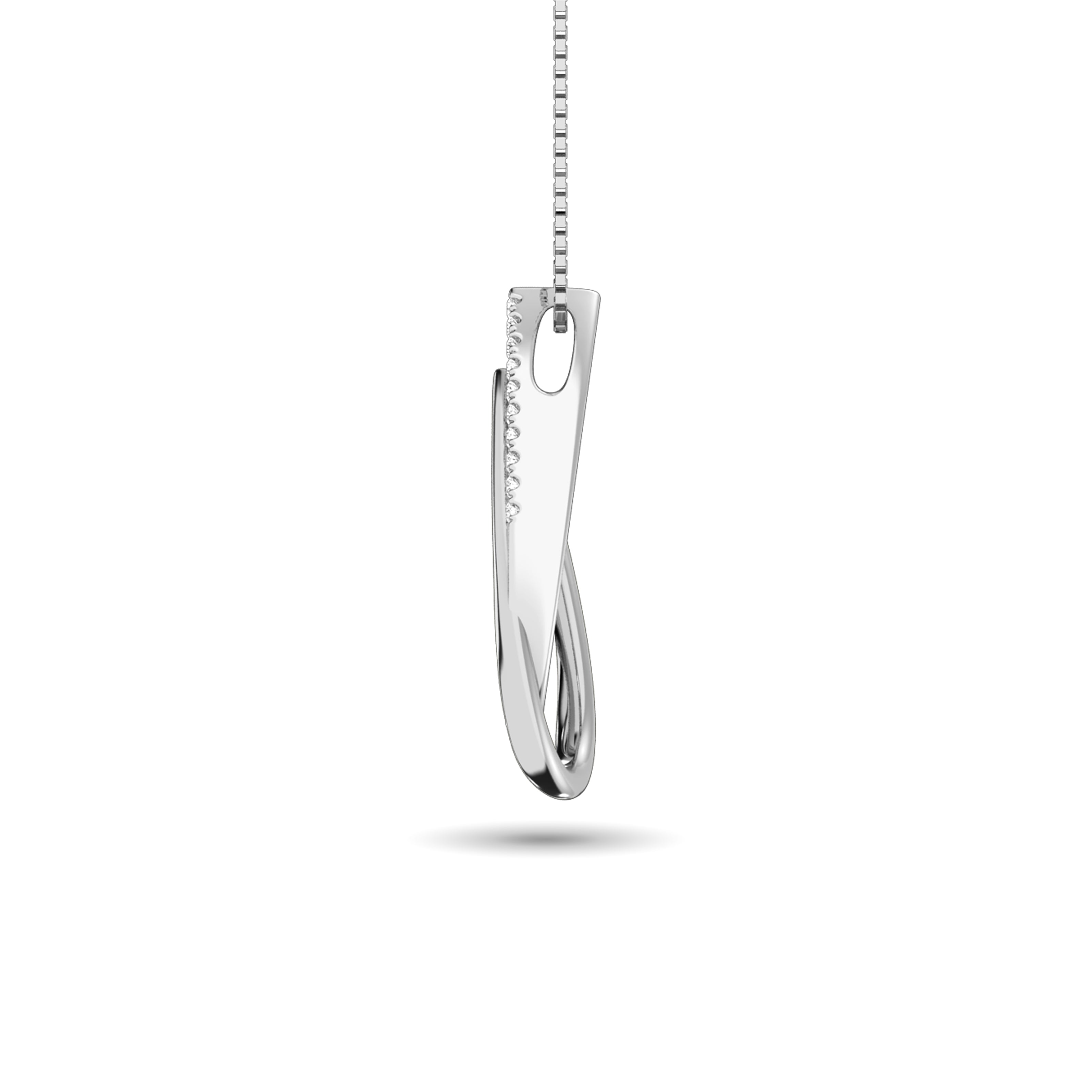 Diamond 1/6 ct tw Tear Shape Pendant in 14K White Gold