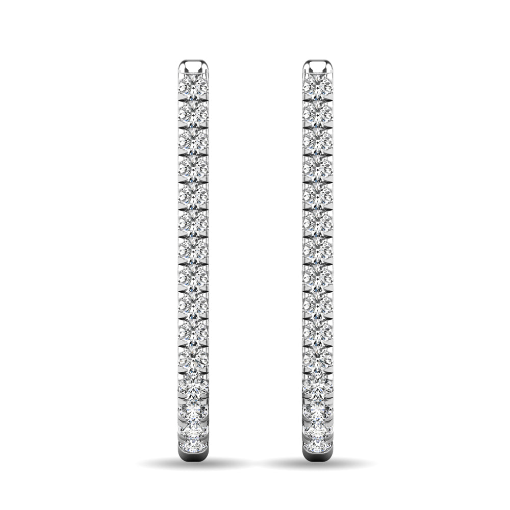 Diamond 1/6 Ct Tw J Earrings In 10K White Gold
