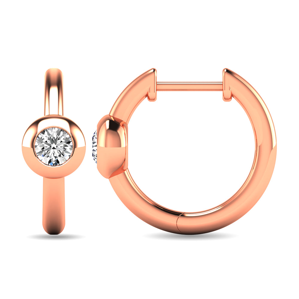 Diamond 1/10 ct tw Bezel Set Earrings in 10K Rose Gold