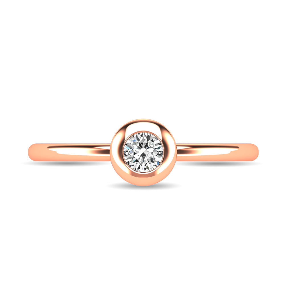 Diamond 1/10 ct tw Bezel Set Ring in 10K Rose Gold