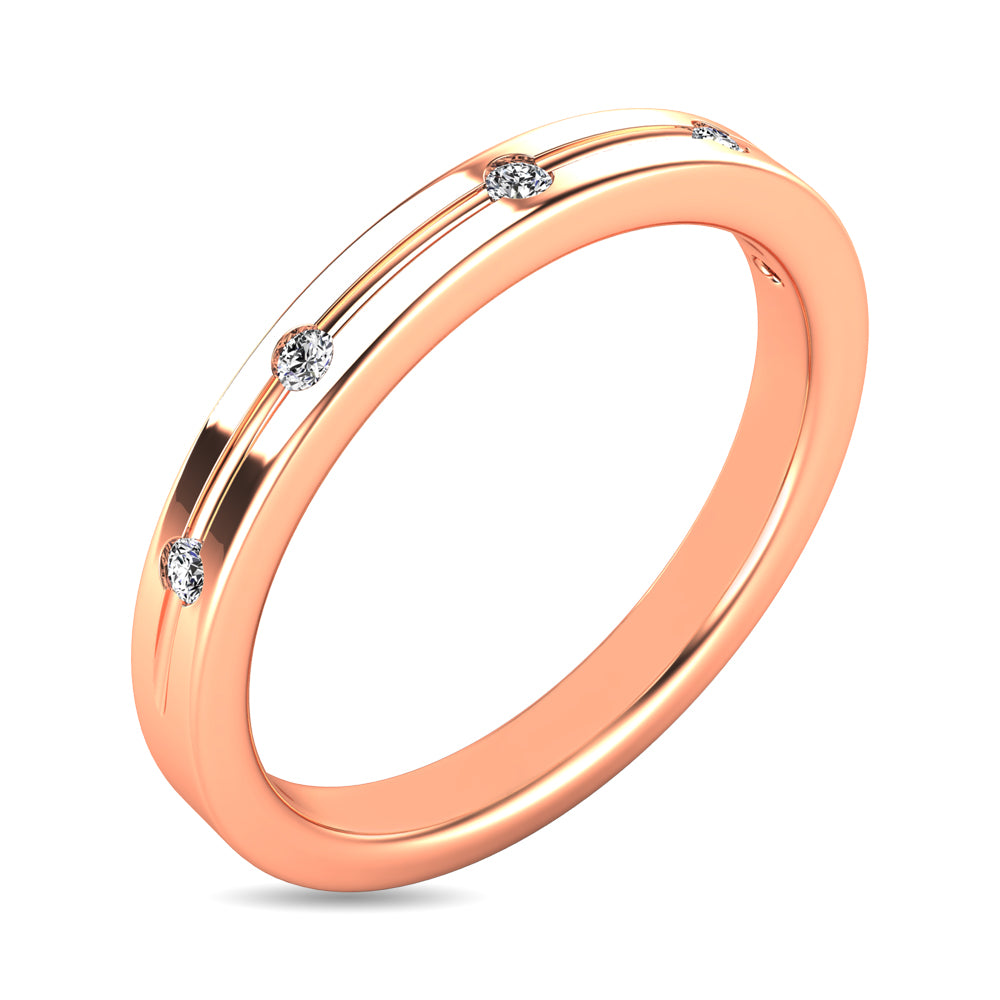 Diamond 1/20 Ct Tw Rount Cut Band In 14K Rose Gold