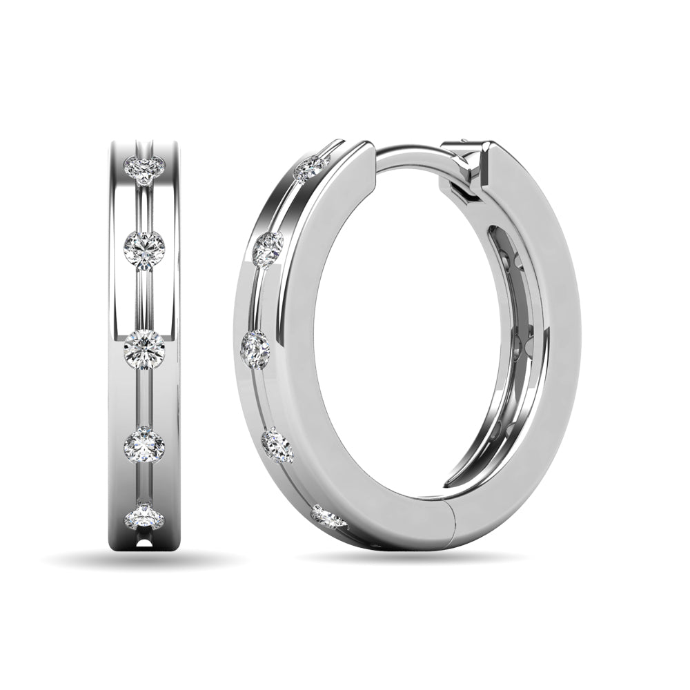 Diamond 1/6 Ct Tw Rount Cut Earrings In 14K White Gold