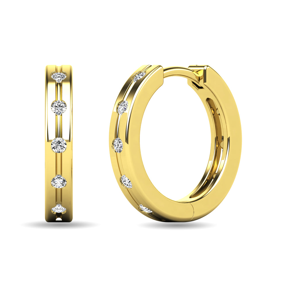 Diamond 1/6 Ct Tw Rount Cut Earrings In 14K Yellow Gold
