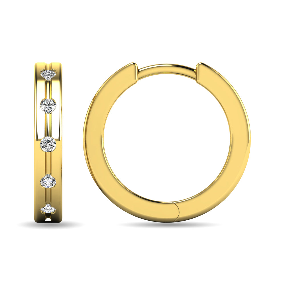 Diamond 1/6 Ct Tw Rount Cut Earrings In 14K Yellow Gold