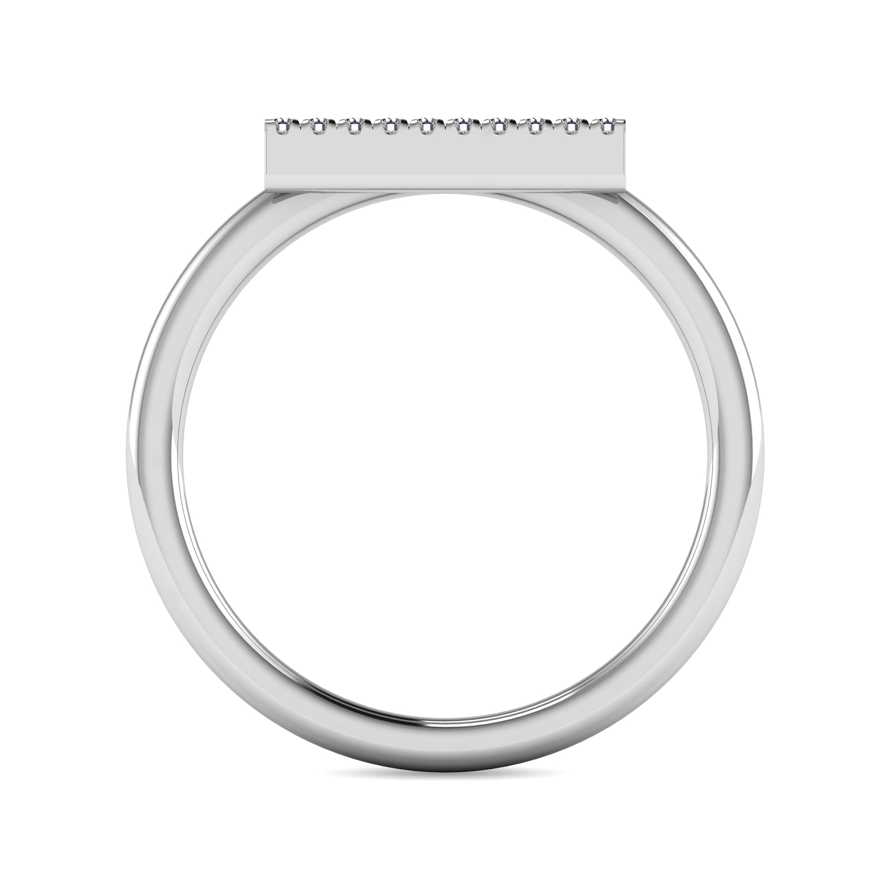 Diamond 1/4 ct tw Bar Ring in 14K White Gold