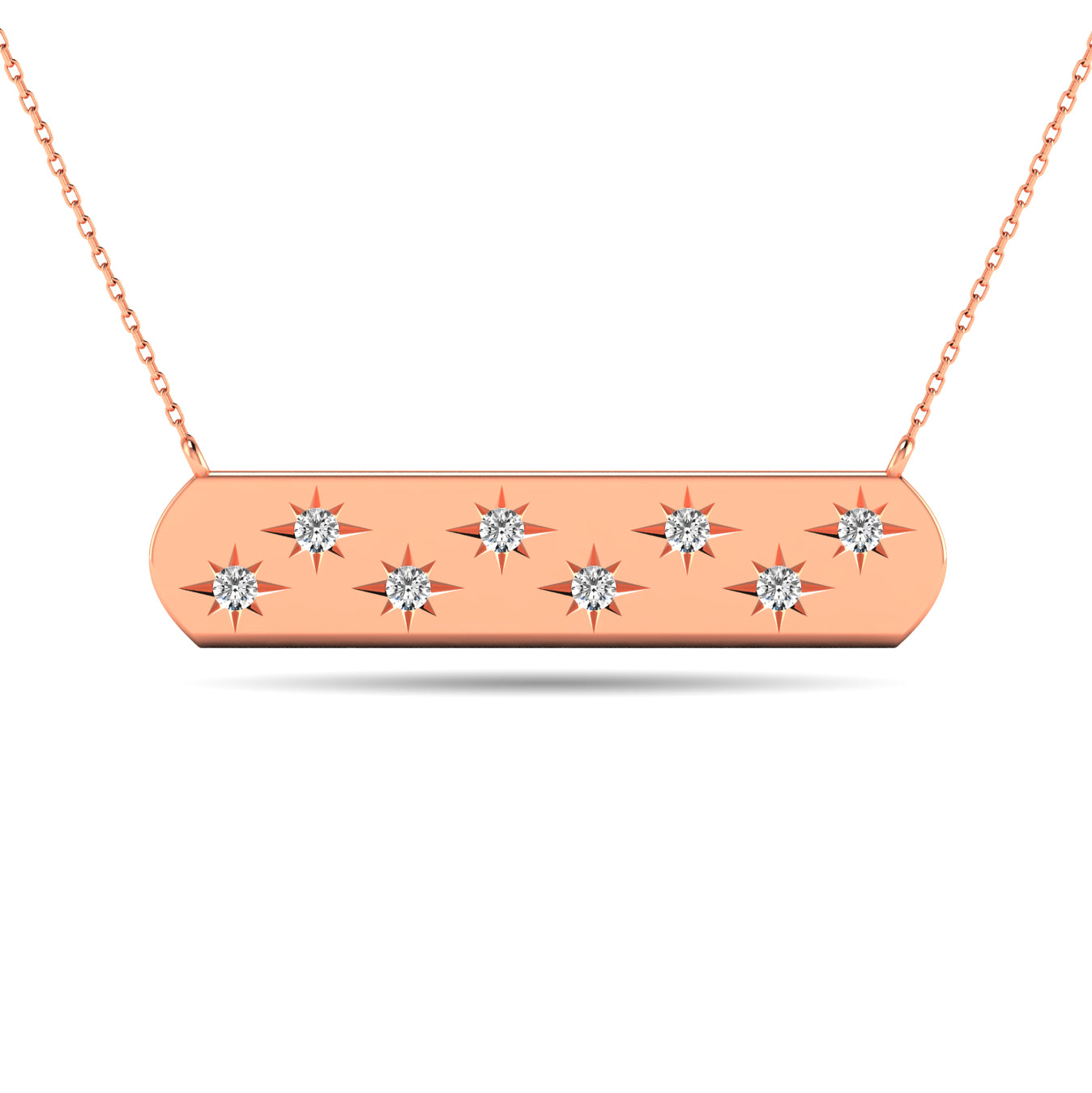 Diamond 1/8 ct tw Bar Pendant in 14K Rose Gold
