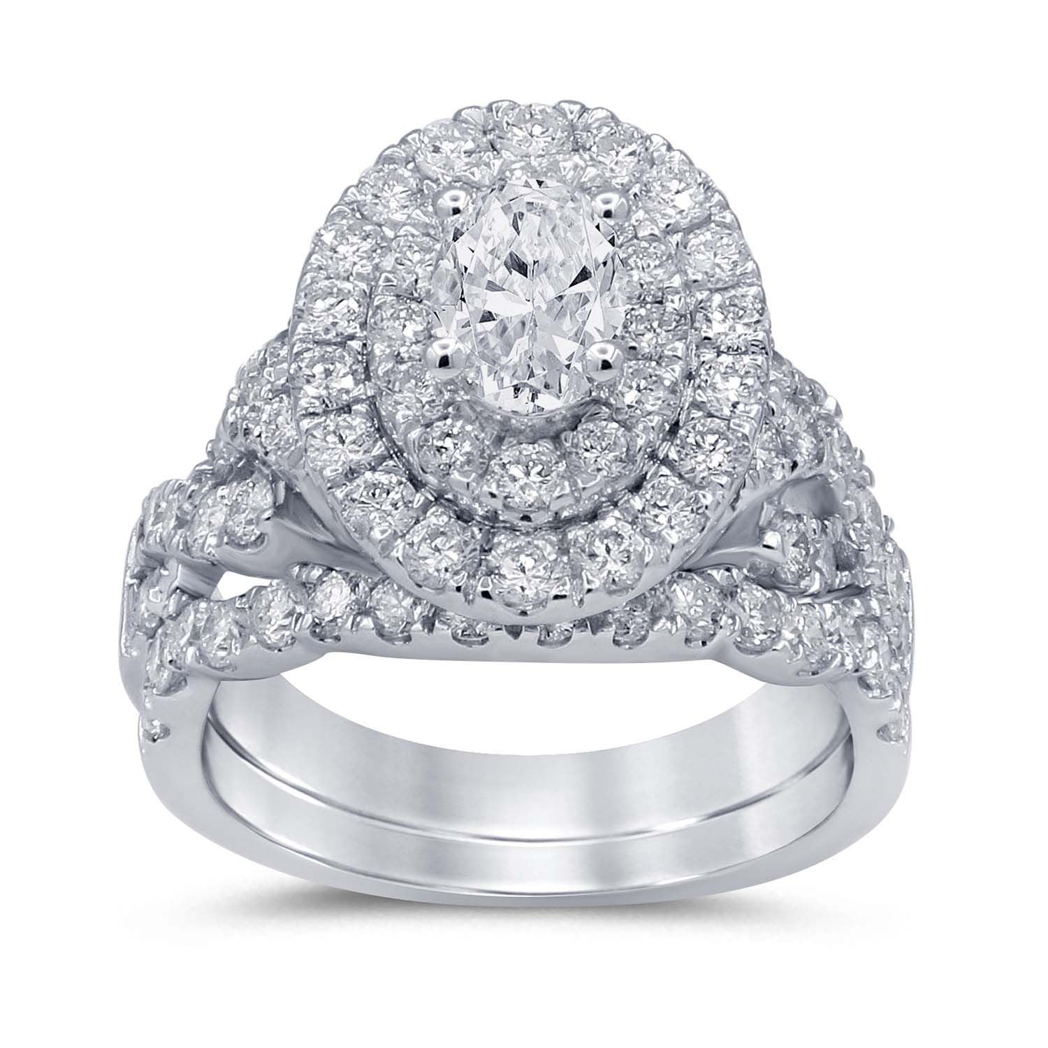 14K White Gold Elegant 3.00Ct Bridal Ring