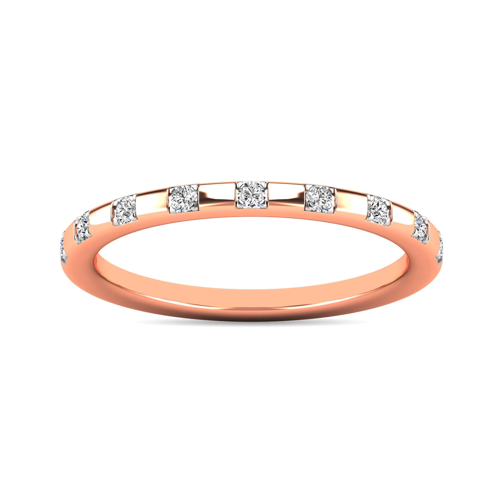 Diamond 1/10 Ct Tw Stackable Ring In 10K Rose Gold