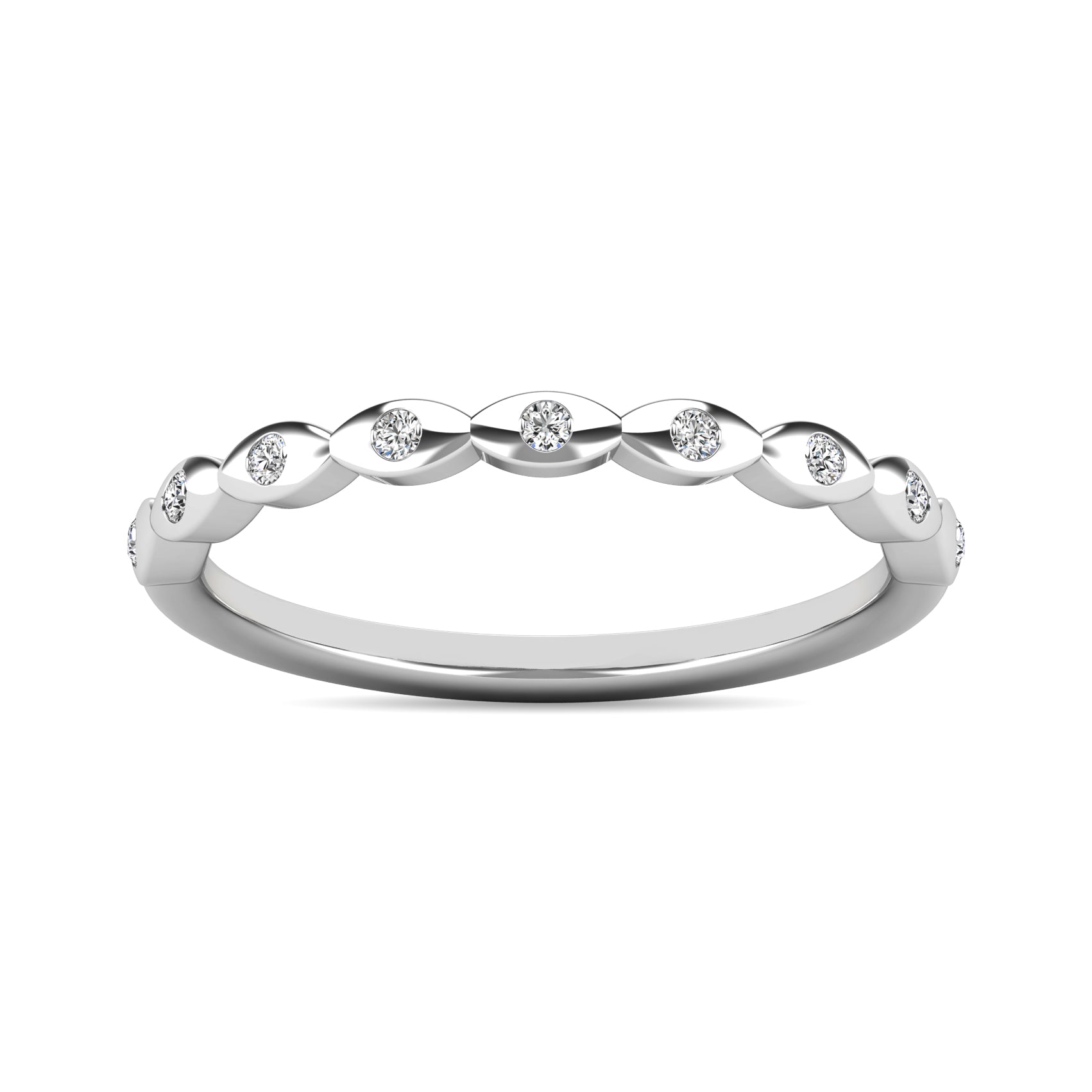 Diamond 1/10 Ct Tw Stackable Ring In 14K White Gold