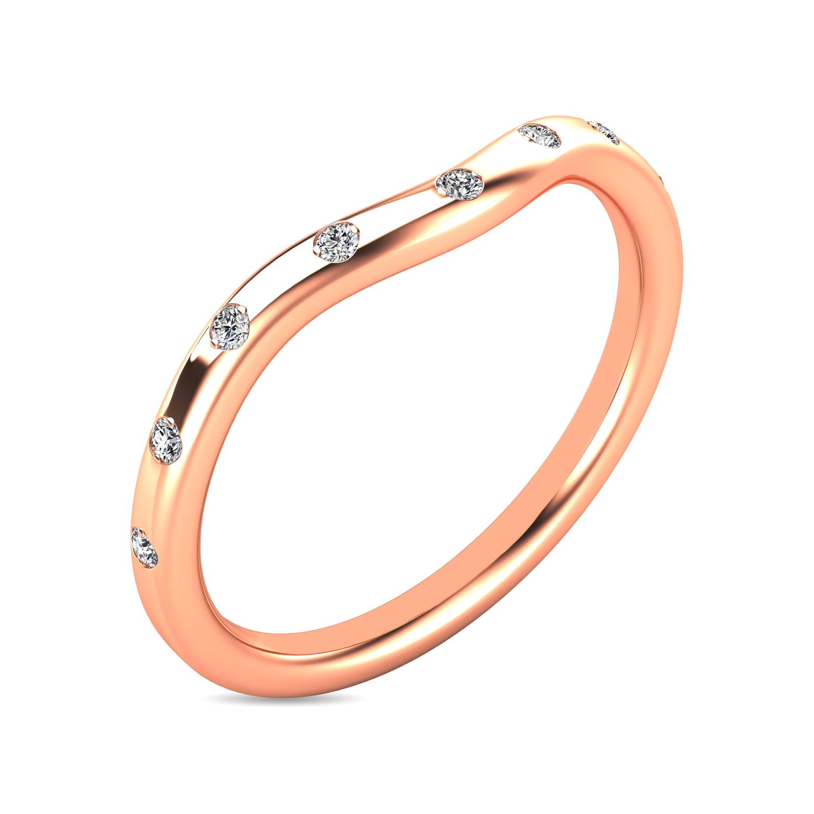 Diamond 1/10 Ct Tw Stackable Ring In 10K Rose Gold
