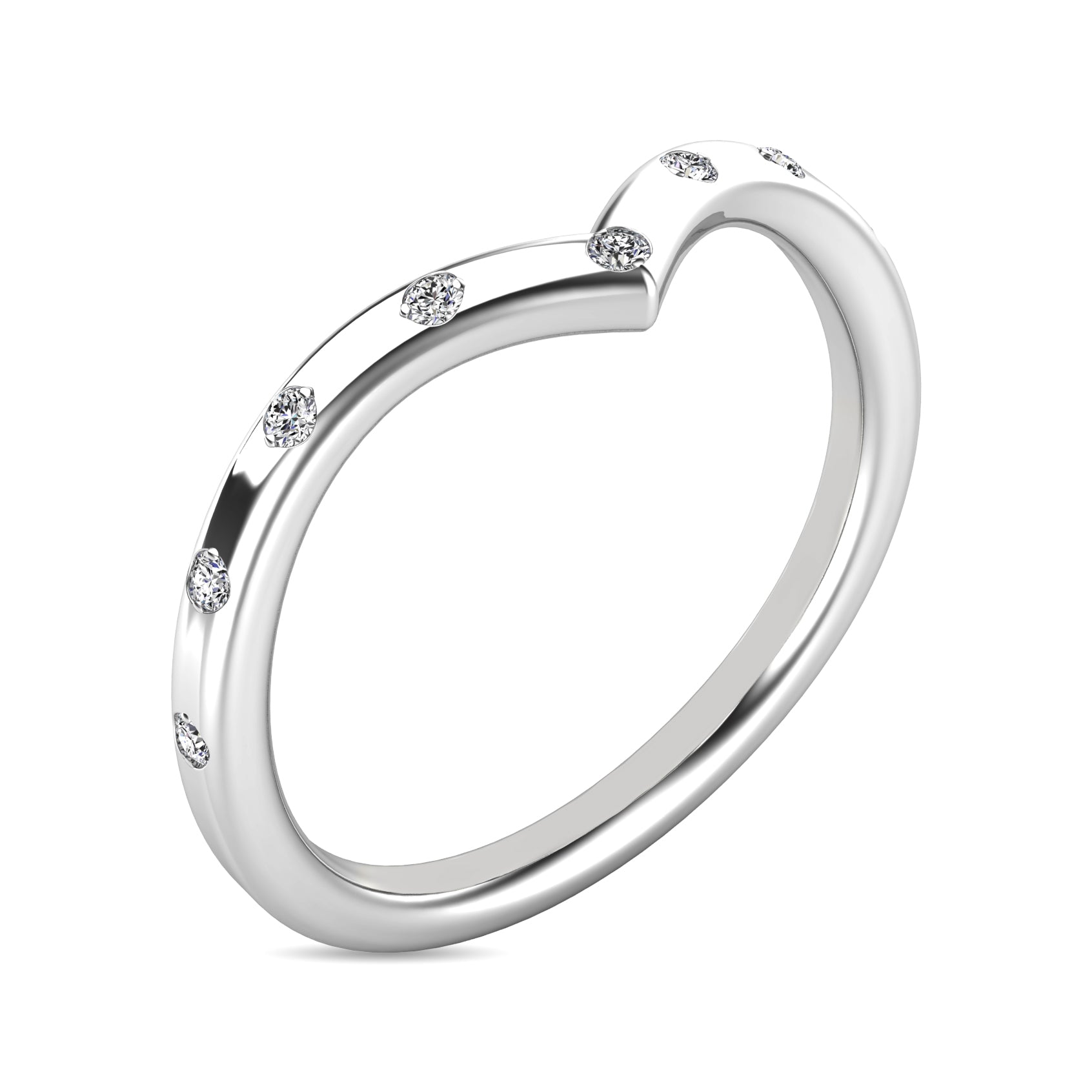 Diamond 1/10 Ct Tw Stackable Ring In 10K White Gold
