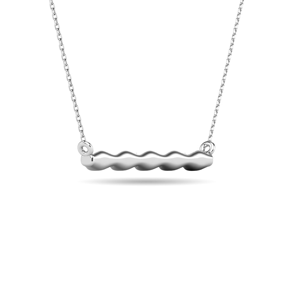 Diamond 1/20 Ct Tw Bar Necklace In 10K White Gold