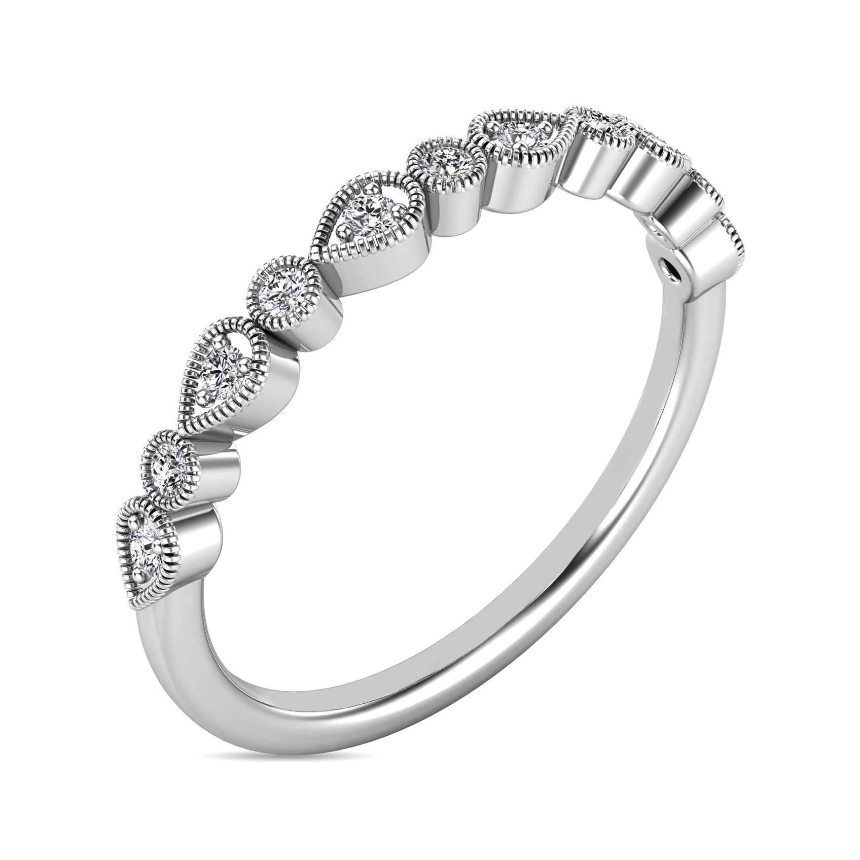 Diamond 1/10 Ct Tw Stackable Ring In 10K White Gold