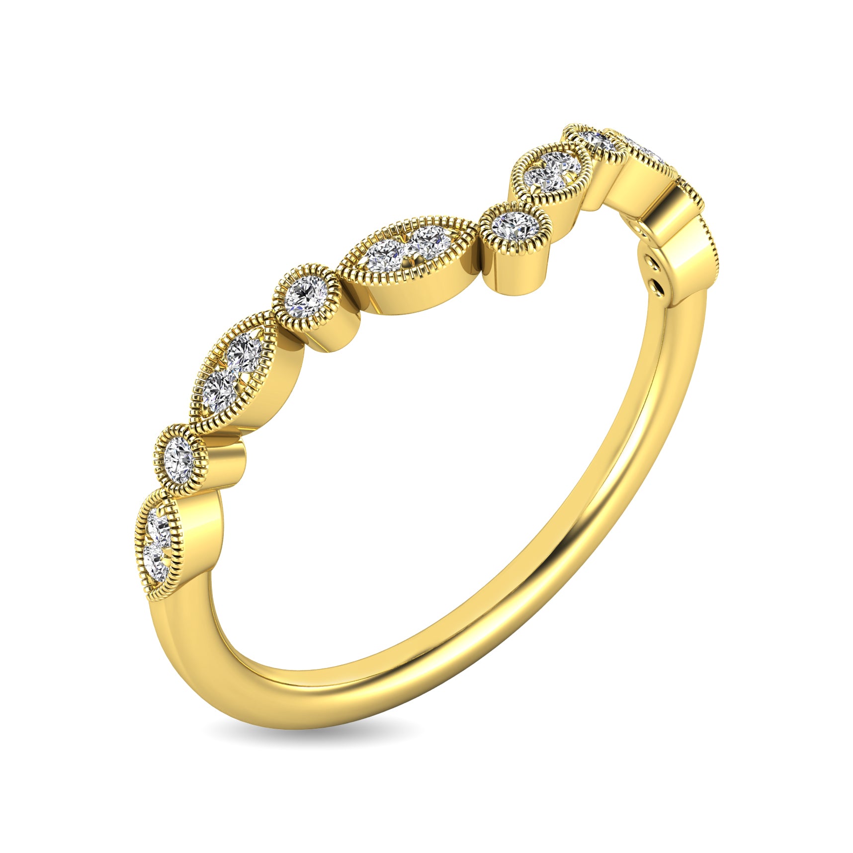 Diamond 1/10 Ct Tw Anniversary Band In 10K Yellow Gold