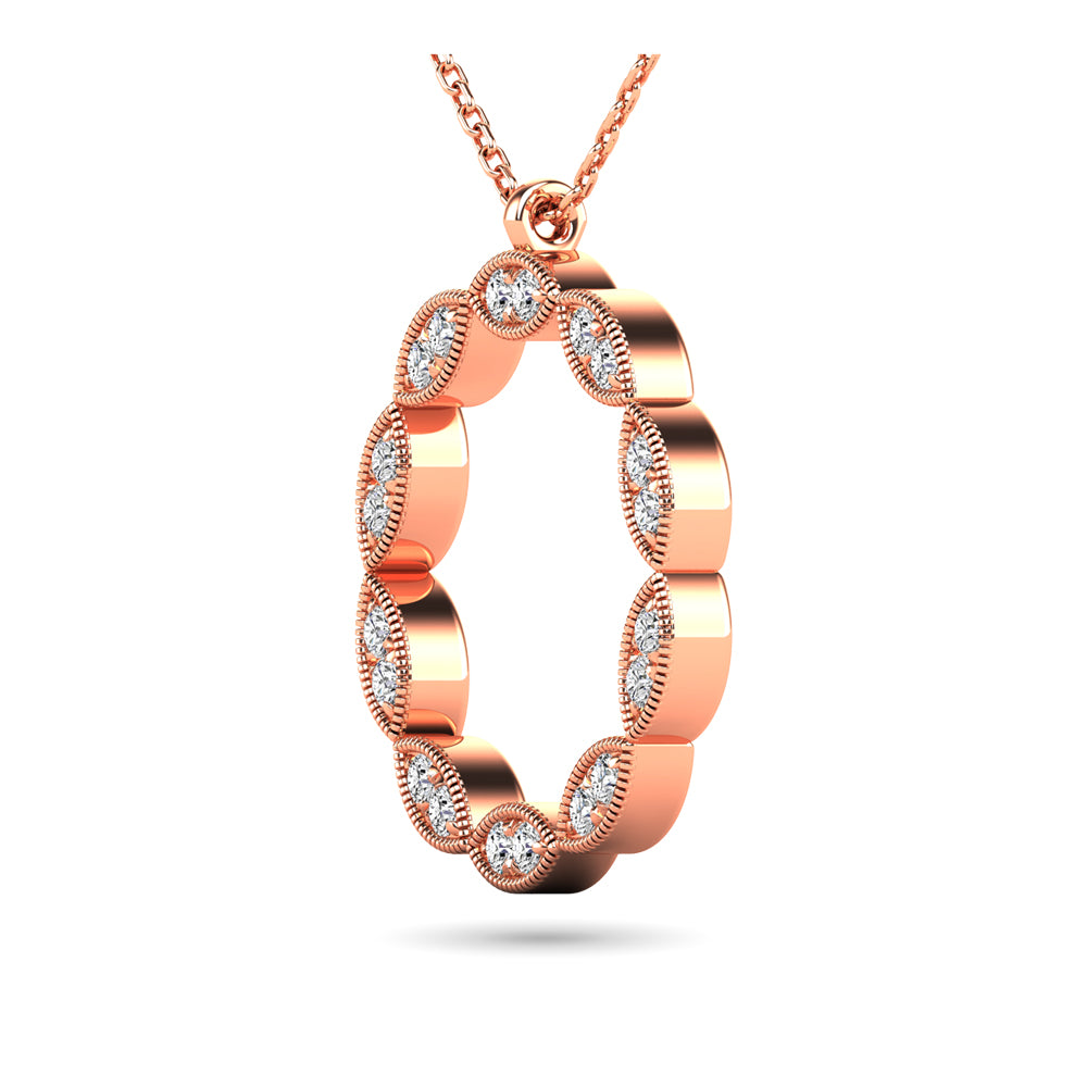Diamond 1/10 Ct Tw Fashion Pendant In 10K Rose Gold