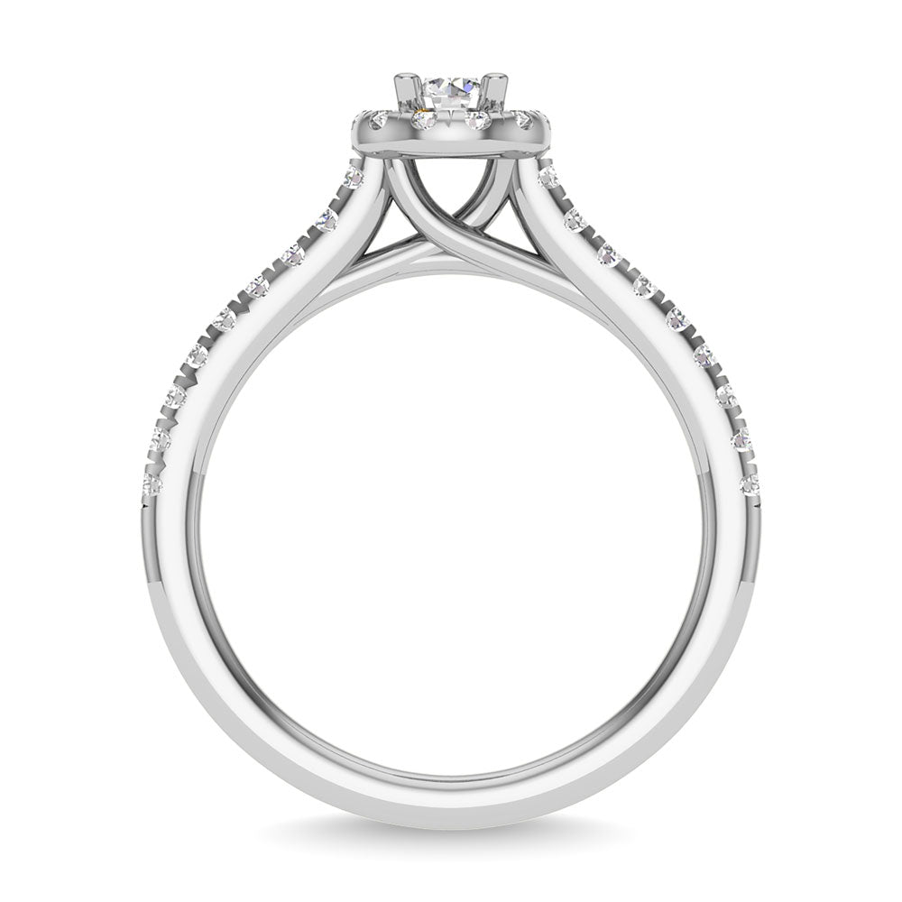 Diamond 3/4 Ct.Tw. Round Cut Bridal Ring In 14K White Gold