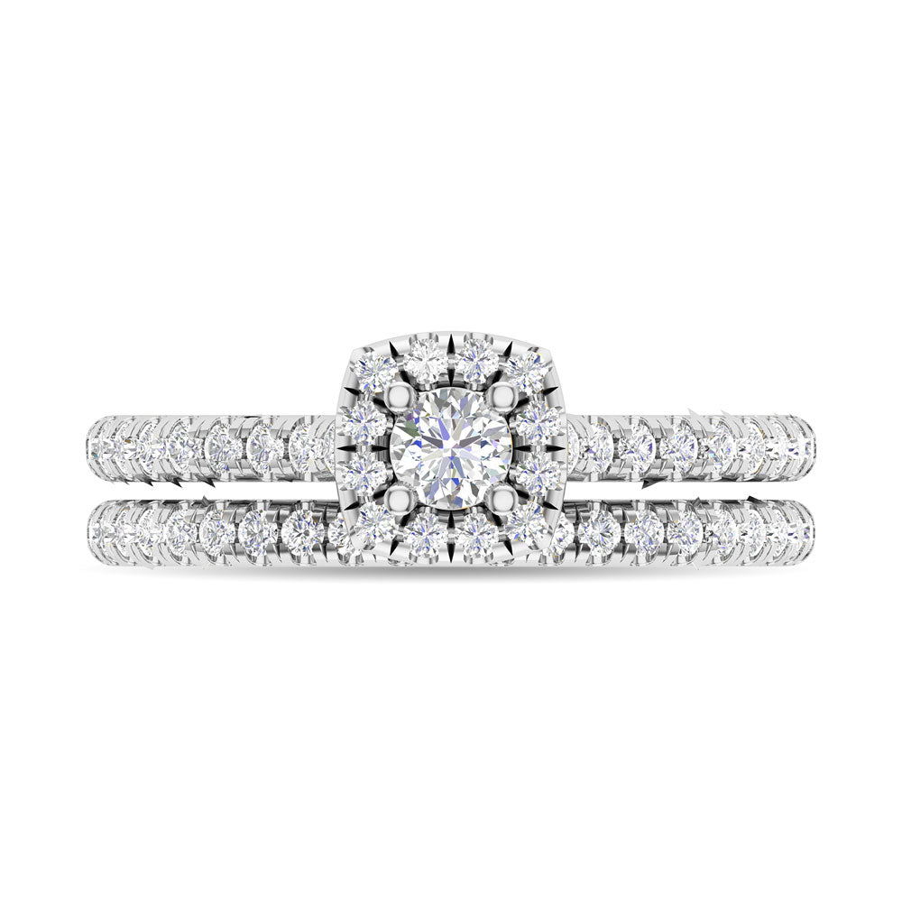 Diamond 3/4 Ct.Tw. Round Cut Bridal Ring In 14K White Gold