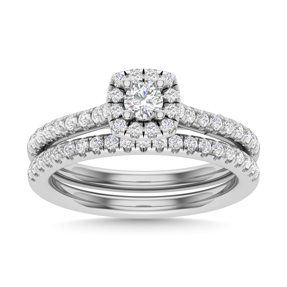 Diamond 3/4 Ct.Tw. Round Cut Bridal Ring In 14K White Gold