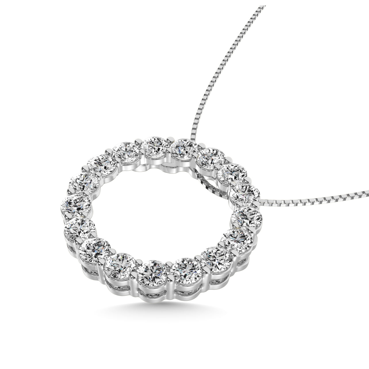 Diamond 1 1/2 Ct Tw Fashion Pendant In 14K White Gold