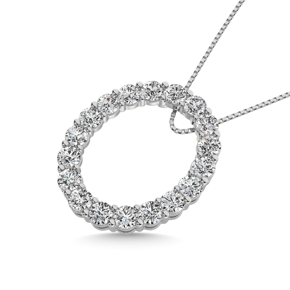 Diamond 1 ct tw Oval Shape Pendant in 14K White Gold
