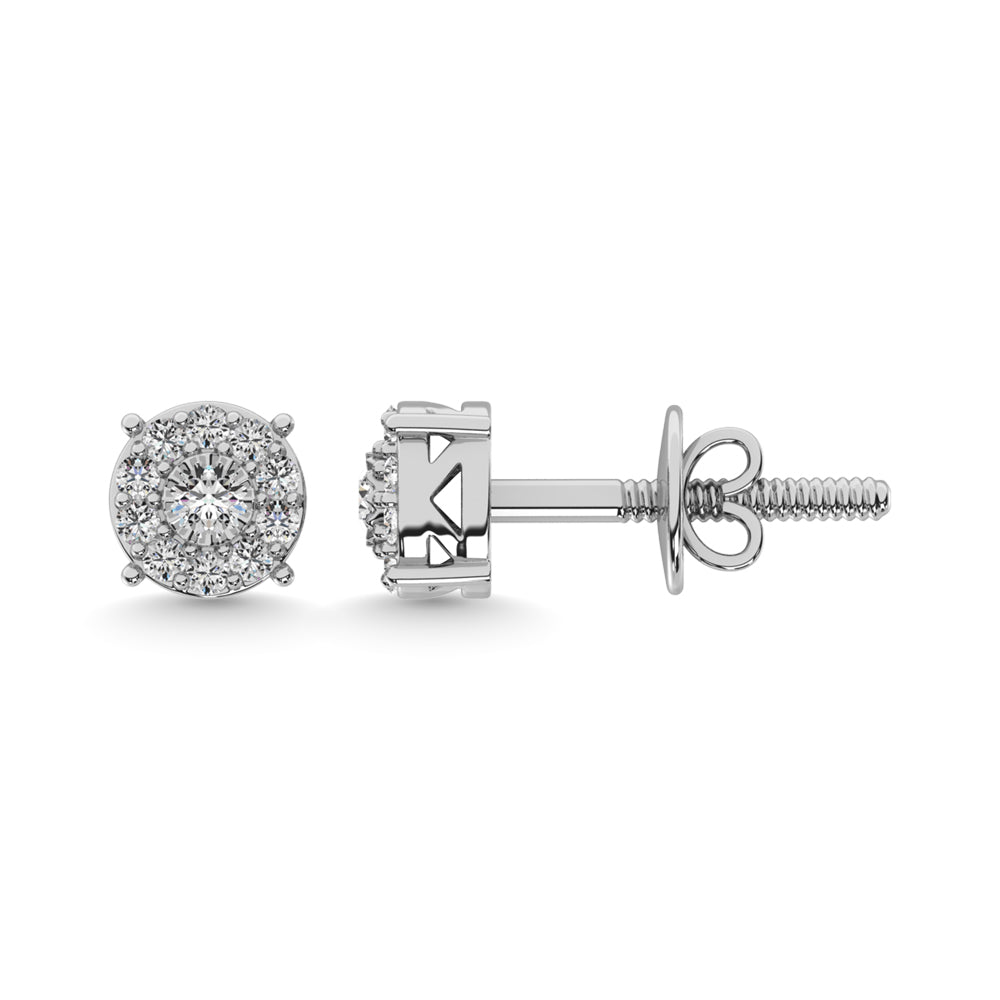 Diamond 1/20 Ct Tw Fashion Earrings In Sterling Silver