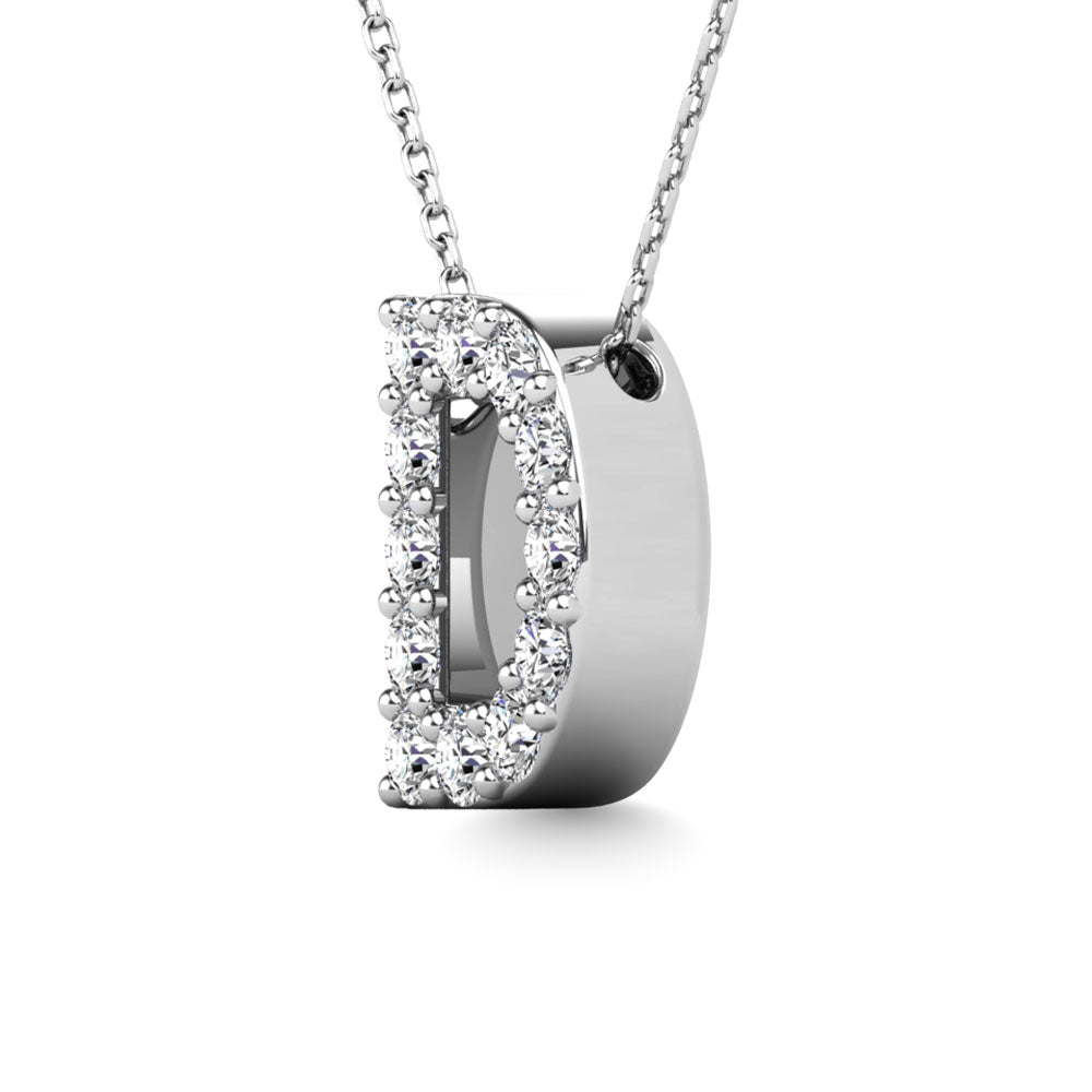 Diamond 1/8 Ct.Tw. Letter D Pendant In 14K White Gold&Quot;&Quot;