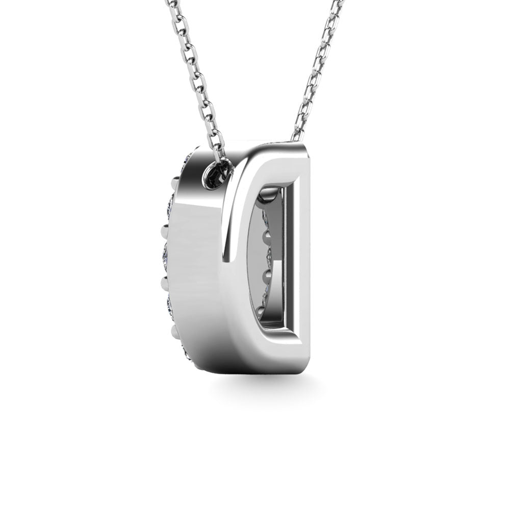 Diamond 1/8 Ct.Tw. Letter D Pendant In 14K White Gold&Quot;&Quot;