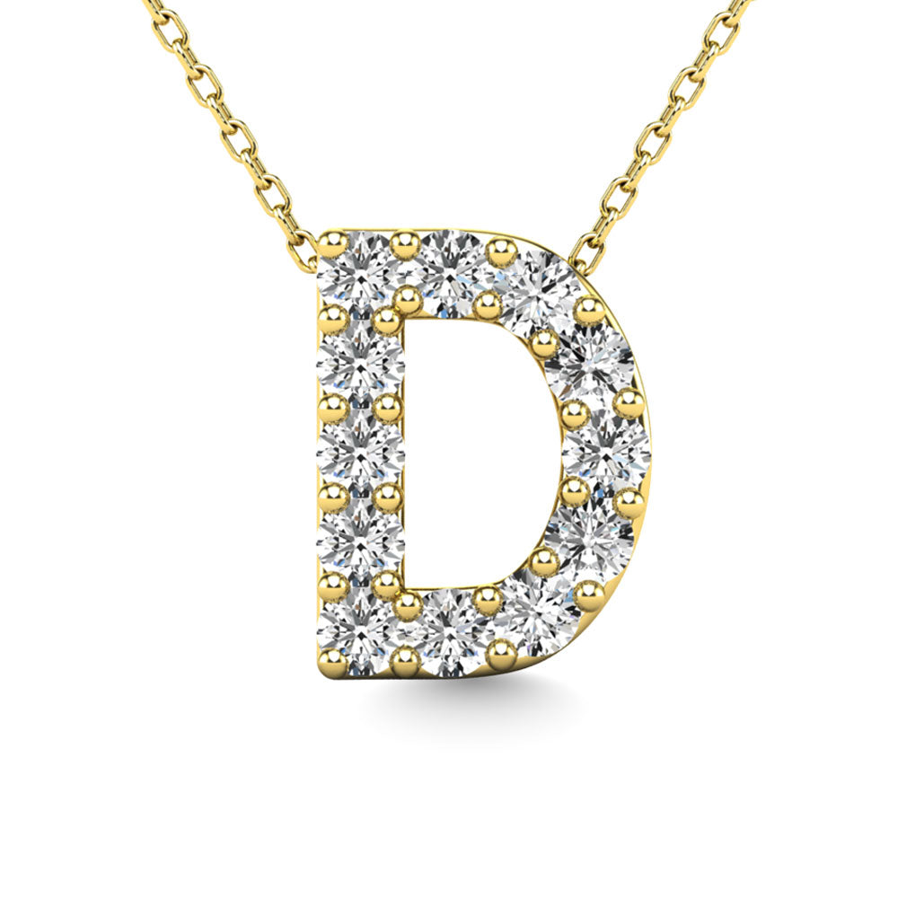 Diamond 1/8 Ct.Tw. Letter D Pendant In 14K Yellow Gold&Quot;&Quot;