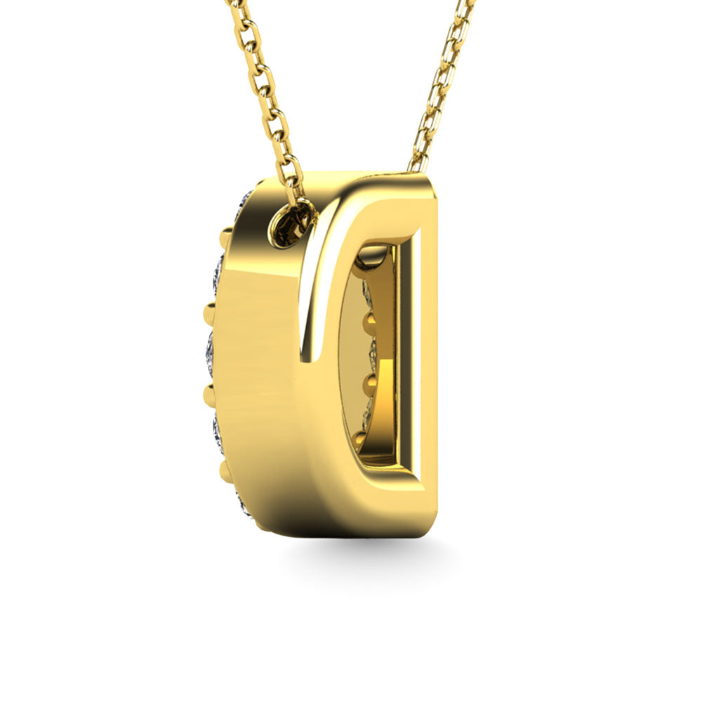 Diamond 1/8 Ct.Tw. Letter D Pendant in 14K Yellow Gold&quot;&quot;