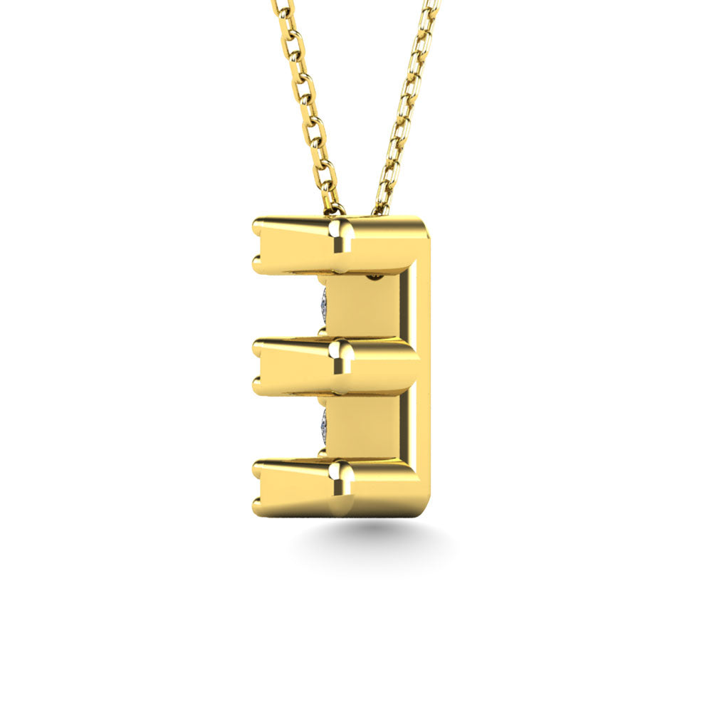 Diamond 1/10 Ct.Tw. Letter E Pendant In 14K Yellow Gold&Quot;&Quot;